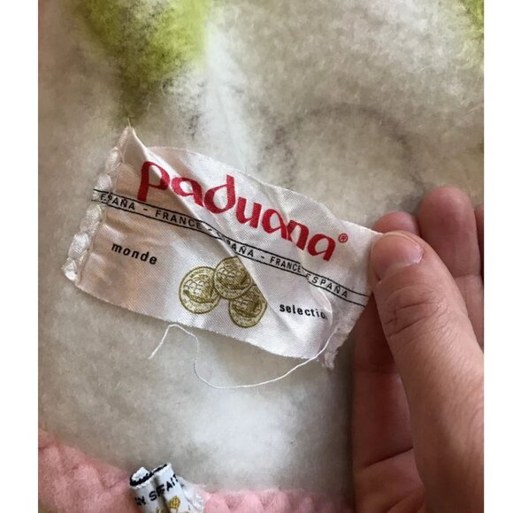 Vintage Fleece Baby Blanket with Bonnet Girl The Bay Flower Power - Picture 4 of 5